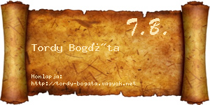 Tordy Bogáta névjegykártya